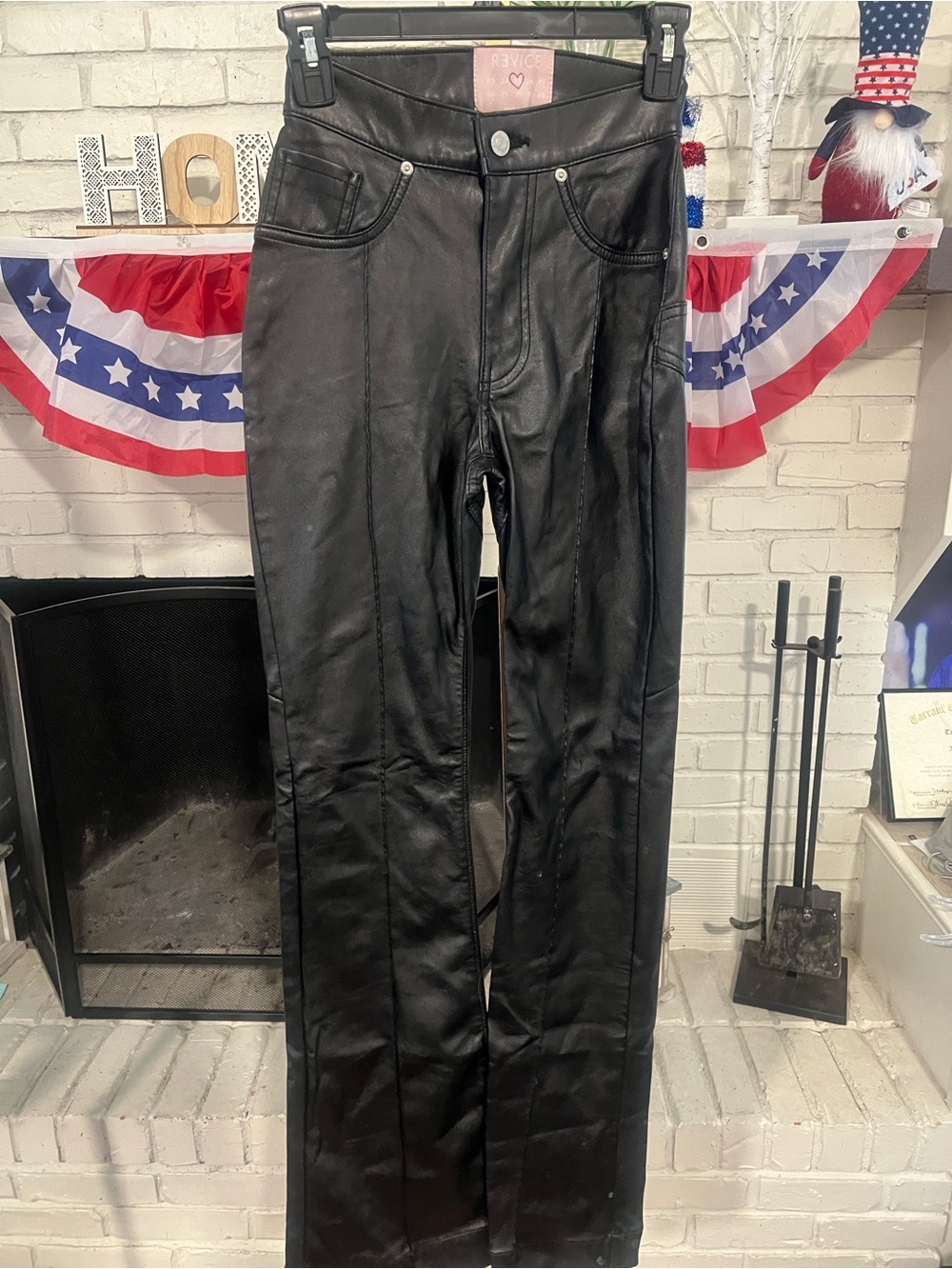 REVICE Black Bootcut Faux Leather Women’s Pants